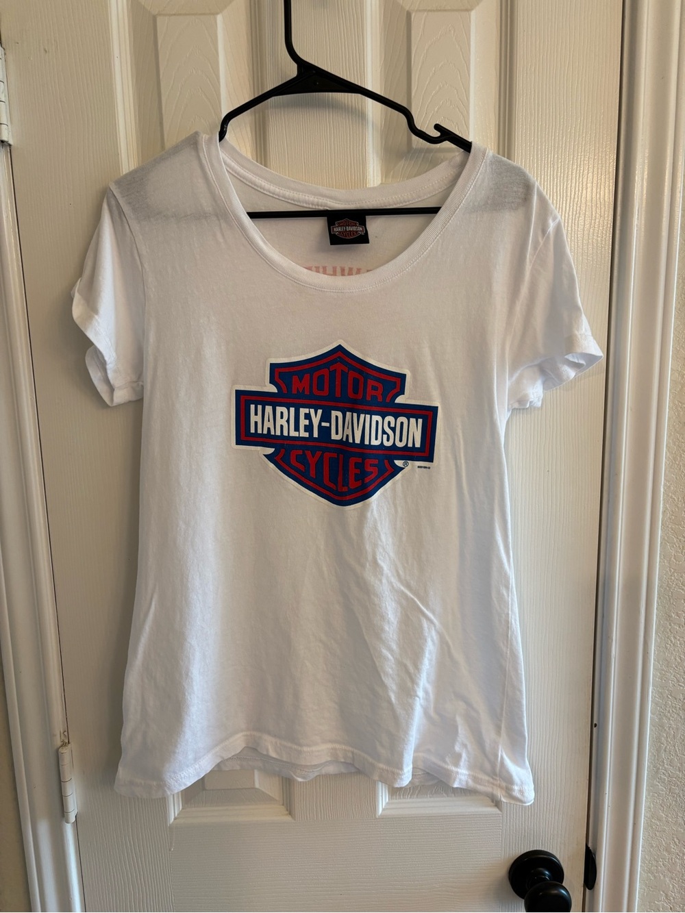 Harley-Davidson Women’s Large White Graphic T Shirt Rawhide Olathe KS